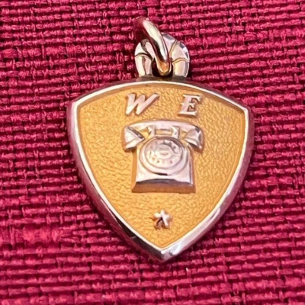 Vintage 10K Gold Western Electric Telephone Service Award Ten Year Charm